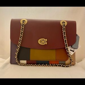 Coach Patchwork Stripe Parker Bag Oxblood NWT $395